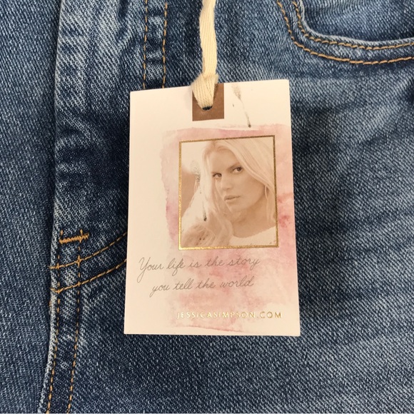 Jessica Simpson Get on with It Hi-Rise Slim Straight Jean, Women's Size 25 -Blue - Picture 3 of 11